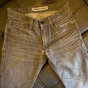 Men’s Express slim fit straight leg jeans gray 28